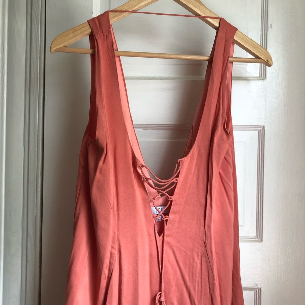 Tobi A line dress coral with tie detail
